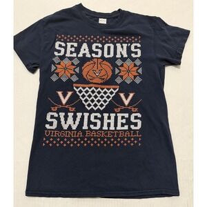 Virginia Cavaliers Basketball Orange T Shirt Xmas Sweater NCAA UVA - Adult Small